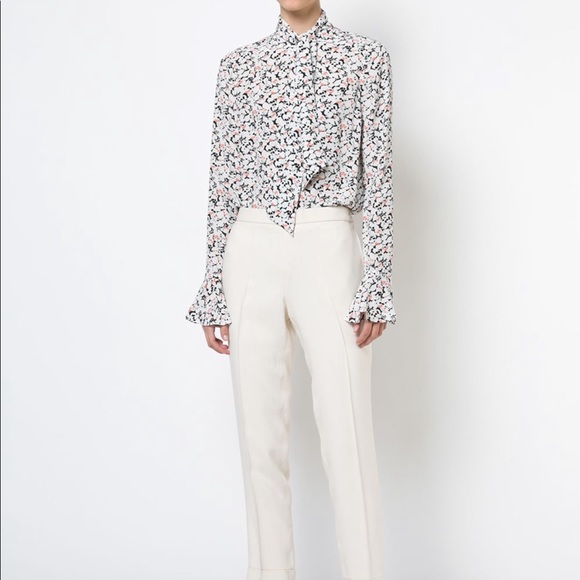 Veronica Beard Tops - VERONICA BEARD | Scarf Neck Printed Silk Blouse